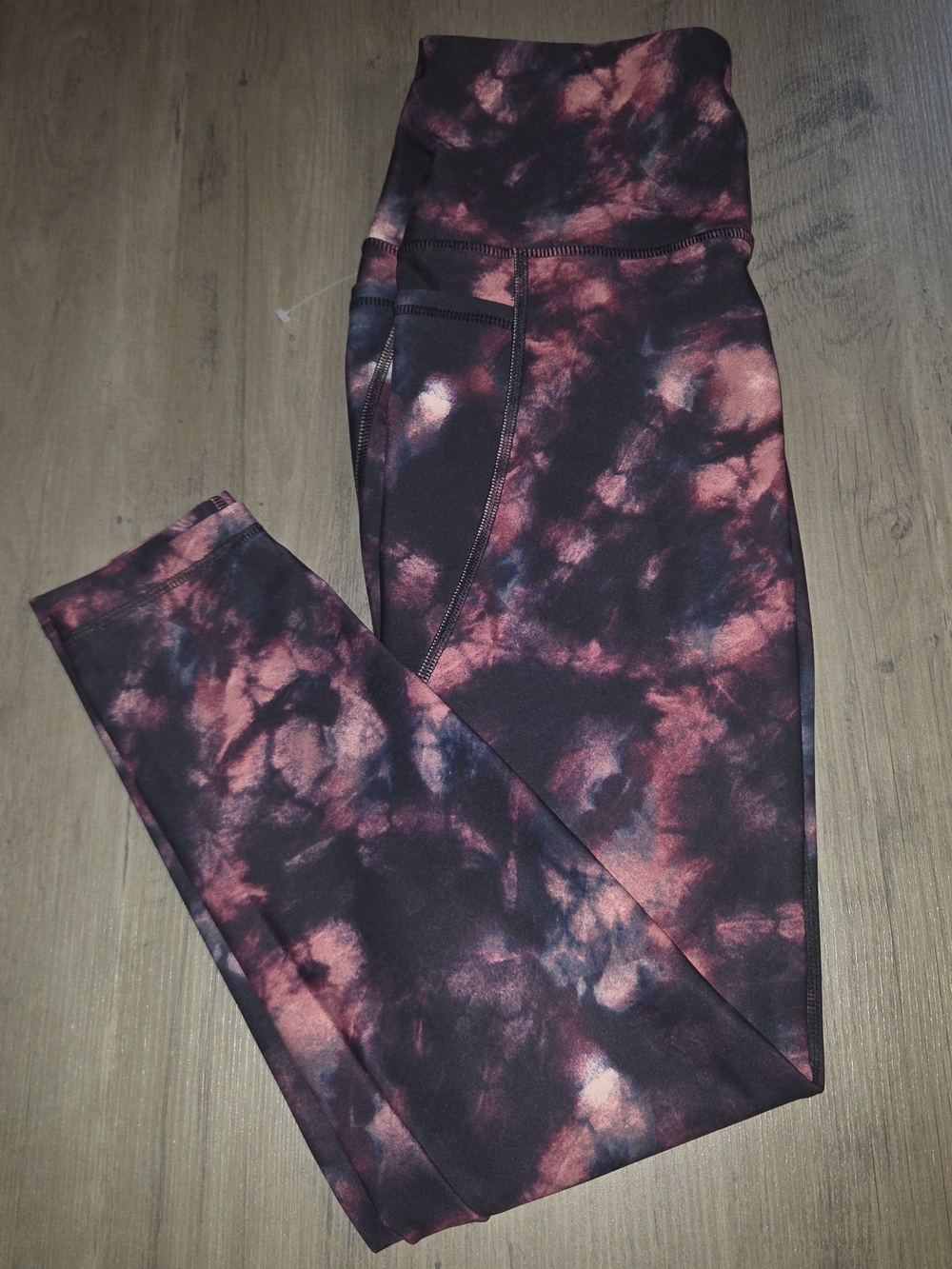 Old Navy Black and Pink Tie-Dye Leggings with High Waist